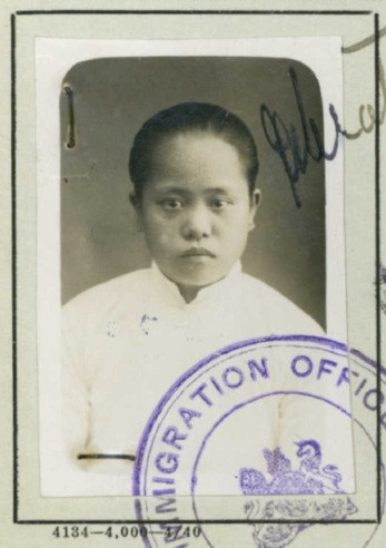 A young, 20 year old Ah Tai Cheng when she worked as an Amah (nanny) for the Stevens family (source: National Archives, PP239/1, W1960/14138).