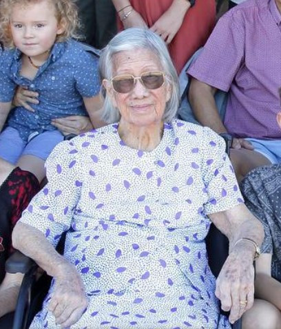 Fong Pearl aged 99 in 2017. Photograph by Paul Haddy. Reproduced with thanks.