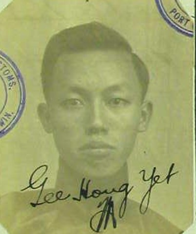 Gee Hong Yet aged 22 in 1916 from his CEDT paperwork (source: NAA: E752, 1916/76)