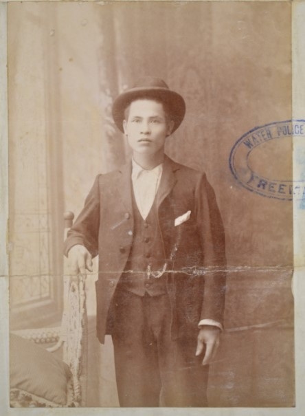 AH SANG (2), 1900, taken from his emigration certificate. Courtesy State Records Office WA: S675, Cons 527, 2447